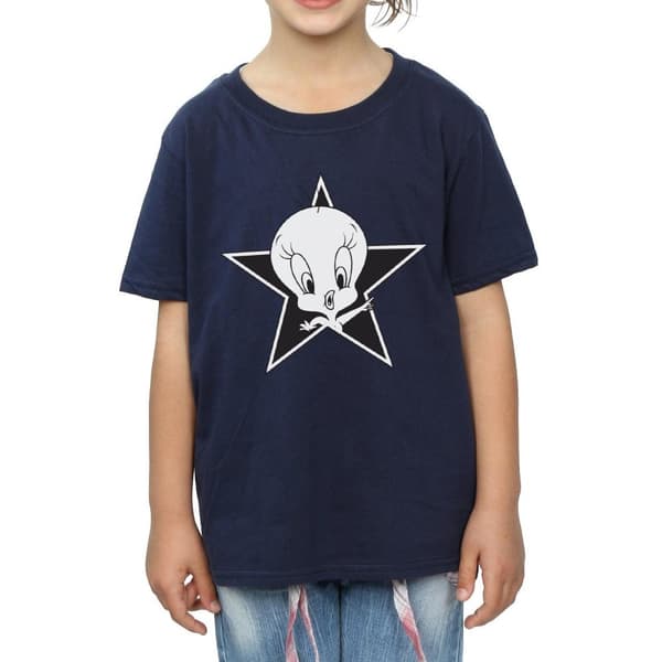 Looney Tunes Tweety Pie Mono Star T-shirt i bomull för flickor