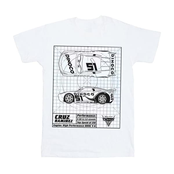 Disney Womens/Ladies Cars Cruz Ramirez Blueprint Cotton Boyfriend T-Shirt