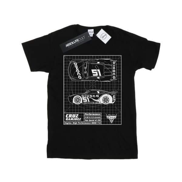 Disney Womens/Ladies Cars Cruz Ramirez Blueprint Cotton Boyfriend T-Shirt