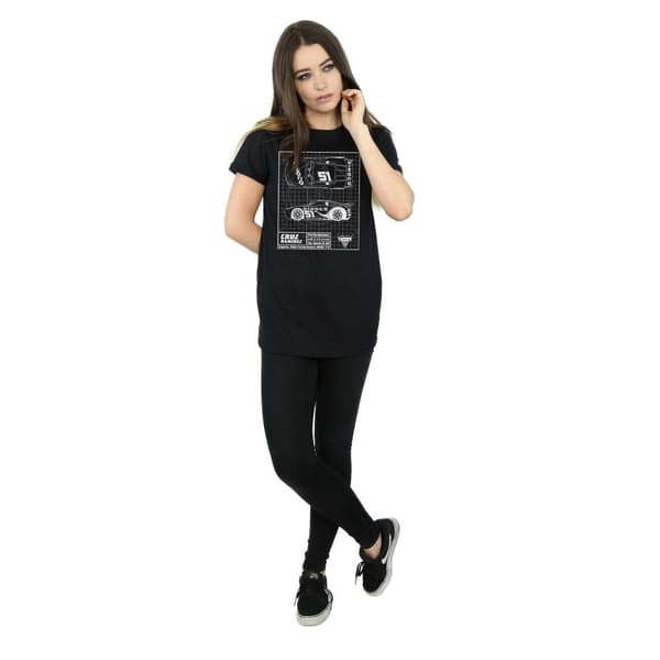 Disney Womens/Ladies Cars Cruz Ramirez Blueprint Cotton Boyfriend T-Shirt