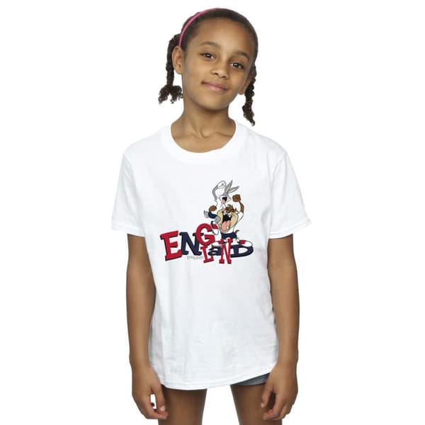Looney Tunes Girls Bugs & Taz England Cotton T-Shirt