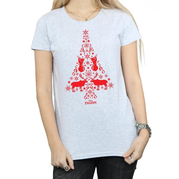 Disney Dam/Tjej Frozen Julgran Bomulls-T-shirt
