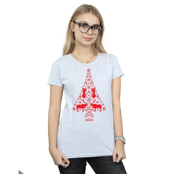 Disney Dam/Tjej Frozen Julgran Bomulls-T-shirt