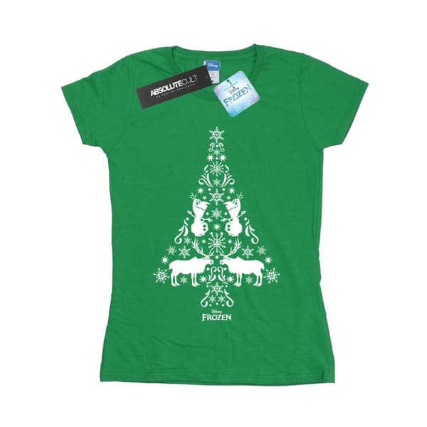 Disney Dam/Tjej Frozen Julgran Bomulls-T-shirt
