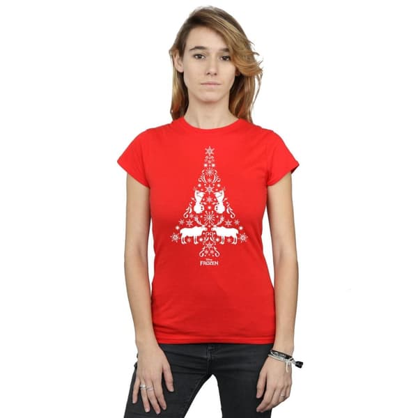 Disney Dam/Tjej Frozen Julgran Bomulls-T-shirt