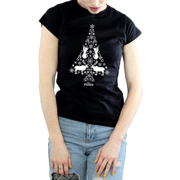Disney Dam/Tjej Frozen Julgran Bomulls-T-shirt