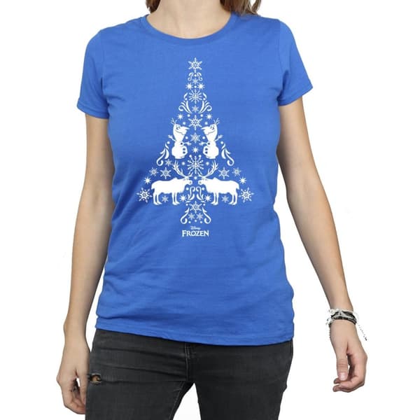 Disney Dam/Tjej Frozen Julgran Bomulls-T-shirt