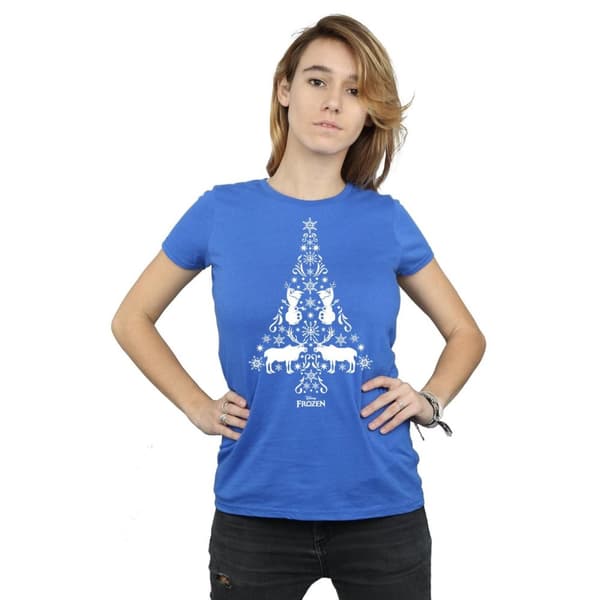 Disney Dam/Tjej Frozen Julgran Bomulls-T-shirt