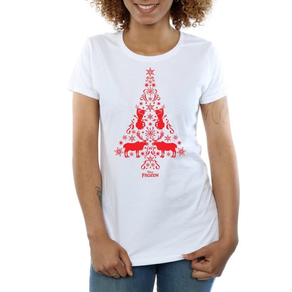 Disney Dam/Tjej Frozen Julgran Bomulls-T-shirt