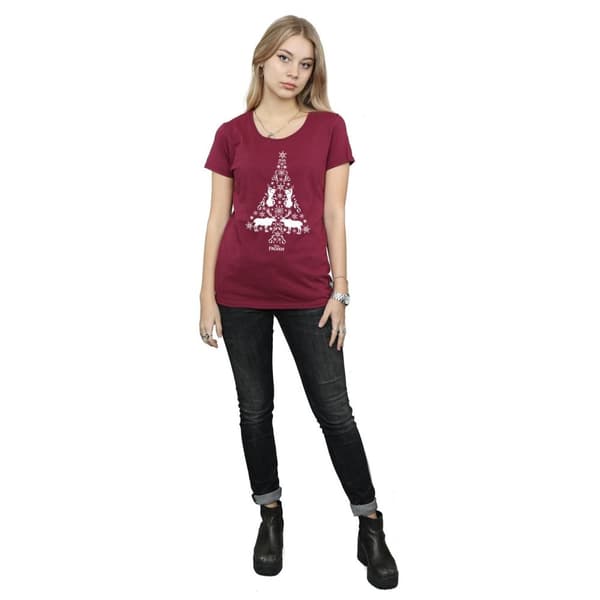 Disney Womens/Ladies Frozen Christmas Tree Cotton T-Shirt