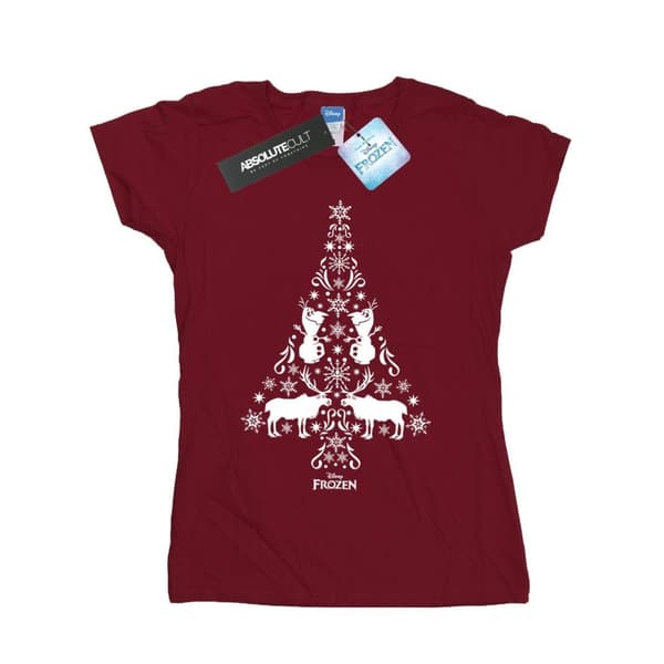 Disney Womens/Ladies Frozen Christmas Tree Cotton T-Shirt