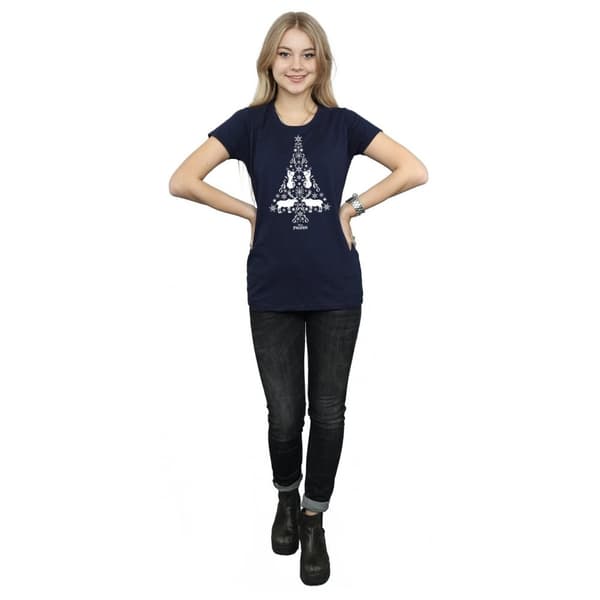 Disney Womens/Ladies Frozen Christmas Tree Cotton T-Shirt