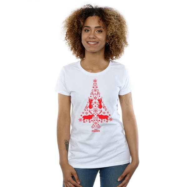 Disney Dam/Tjej Frozen Julgran Bomulls-T-shirt