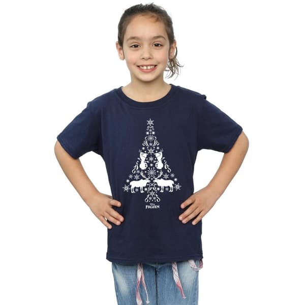 Disney Frozen Christmas Tree T-shirt i bomull för flickor