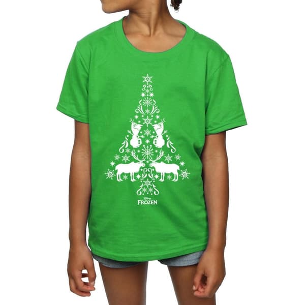 Disney Frozen Christmas Tree T-shirt i bomull för flickor
