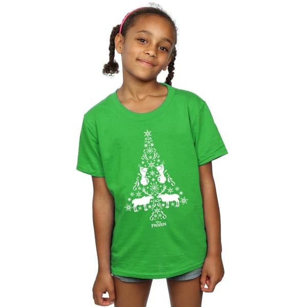 Disney Frozen Christmas Tree T-shirt i bomull för flickor