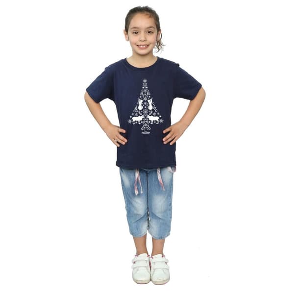 Disney Frozen Christmas Tree T-shirt i bomull för flickor