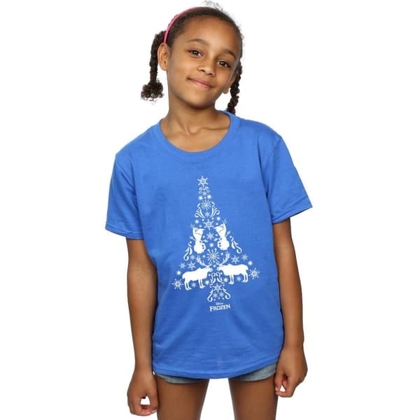Disney Frozen Christmas Tree T-shirt i bomull för flickor