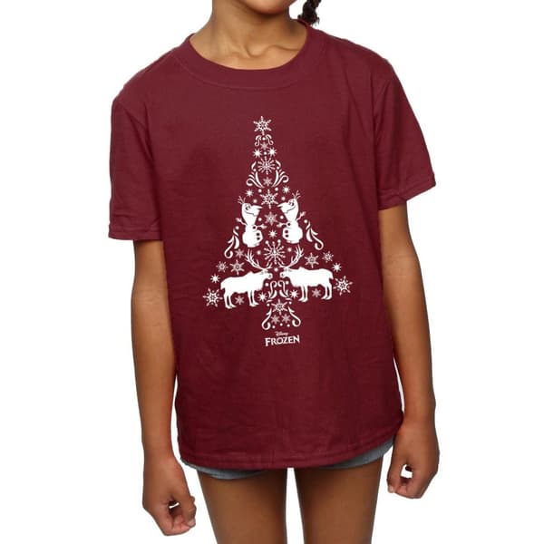 Disney Frozen Christmas Tree T-shirt i bomull för flickor