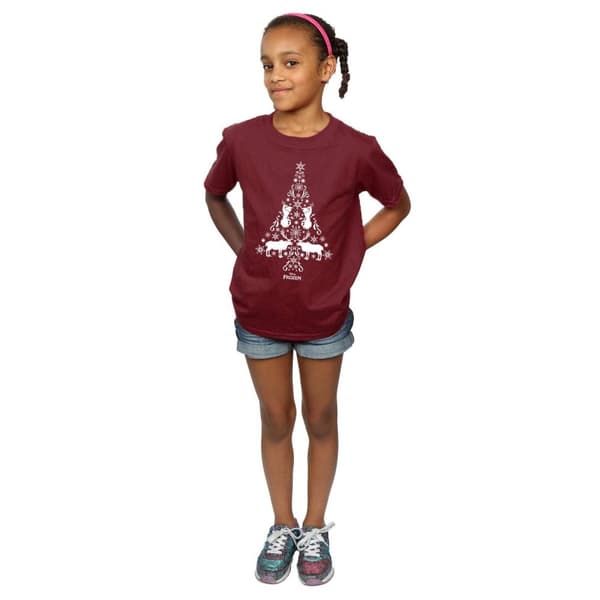 Disney Frozen Christmas Tree T-shirt i bomull för flickor