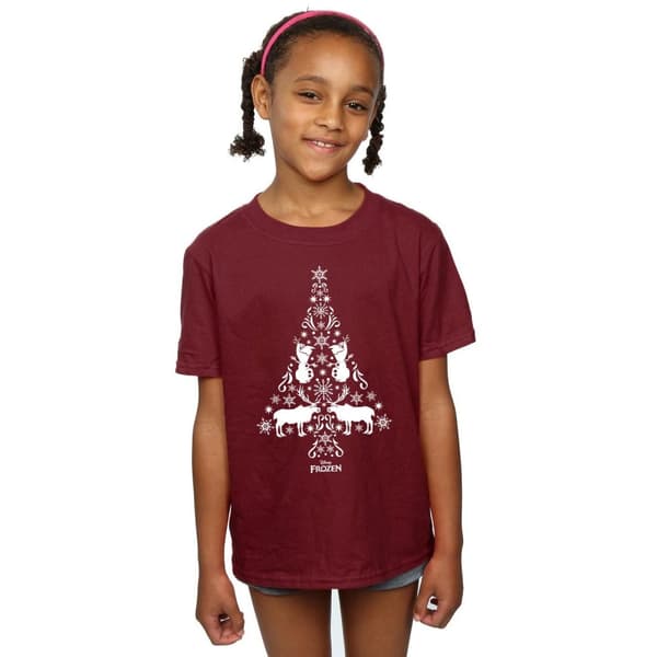 Disney Frozen Christmas Tree T-shirt i bomull för flickor