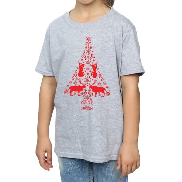 Disney Frozen Christmas Tree T-shirt i bomull för flickor
