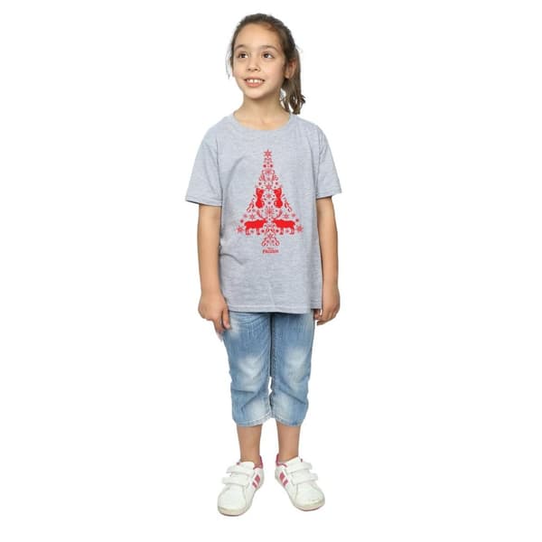 Disney Frozen Christmas Tree T-shirt i bomull för flickor