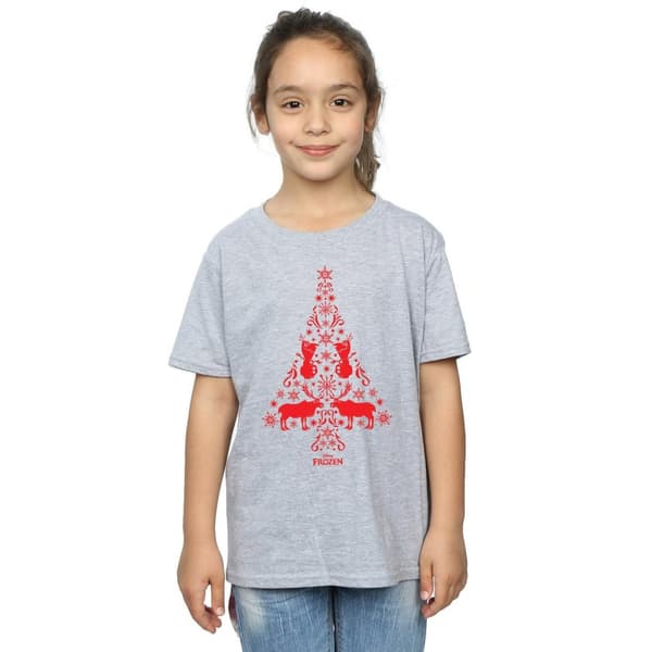 Disney Frozen Christmas Tree T-shirt i bomull för flickor