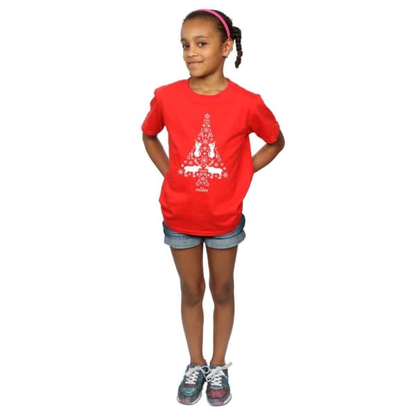 Disney Frozen Christmas Tree T-shirt i bomull för flickor