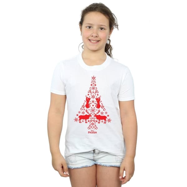 Disney Frozen Christmas Tree T-shirt i bomull för flickor
