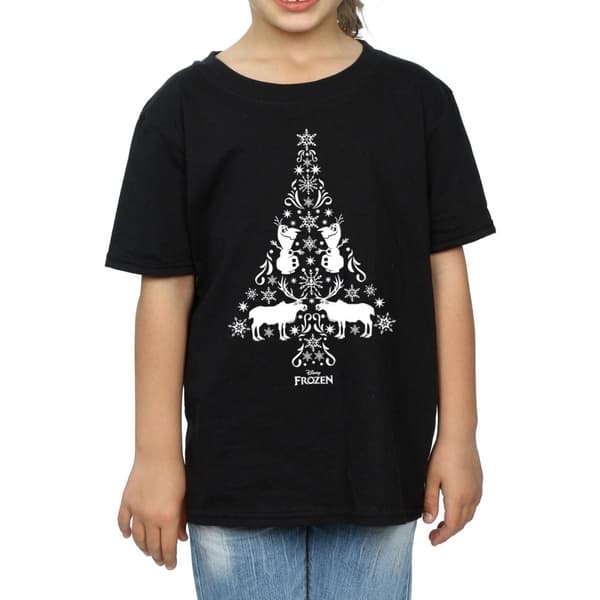 Disney Frozen Christmas Tree T-shirt i bomull för flickor