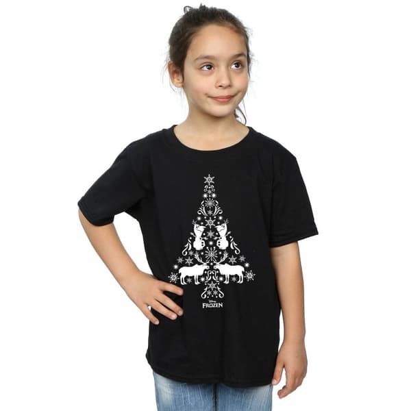Disney Frozen Christmas Tree T-shirt i bomull för flickor