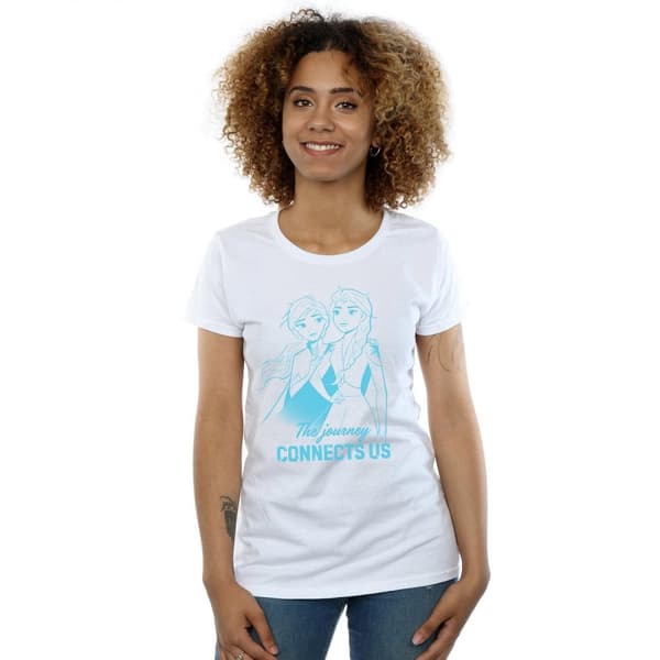 Disney Dam/Tjej Frozen 2 Elsa och Anna The Journey Connects Us T-shirt i bomull