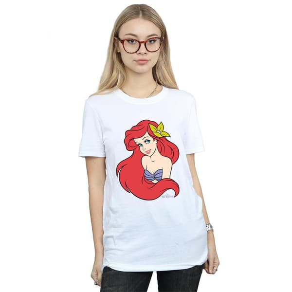 Disney Womens/Ladies The Little Mermaid Close Up Cotton Boyfriend T-Shirt