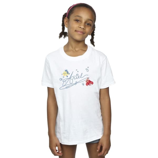 Disney Den lilla sjöjungfrun Ariel - T-shirt i bomull för flickor