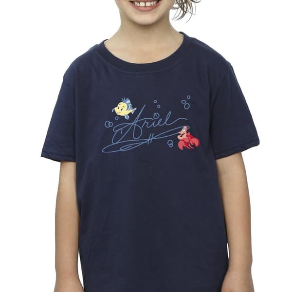 Disney Den lilla sjöjungfrun Ariel - T-shirt i bomull för flickor