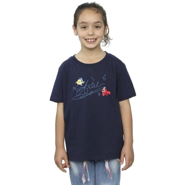 Disney Den lilla sjöjungfrun Ariel - T-shirt i bomull för flickor