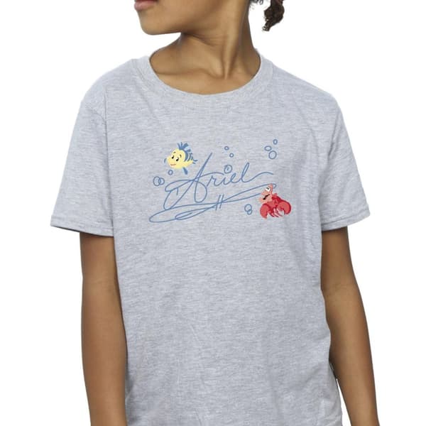 Disney Den lilla sjöjungfrun Ariel - T-shirt i bomull för flickor