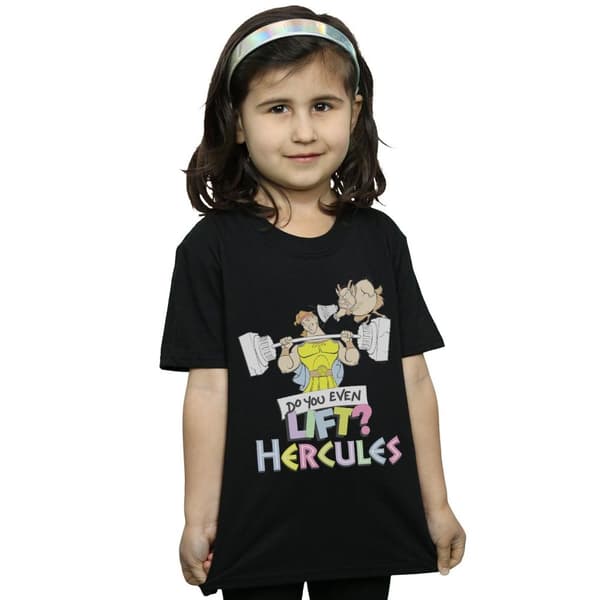 Disney T-shirt i bomull för flickor Hercules Do You Even Lift?