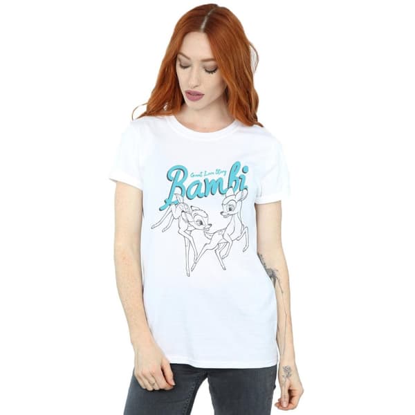 Disney Womens/Ladies Bambi Great Love Story Cotton Boyfriend T-Shirt