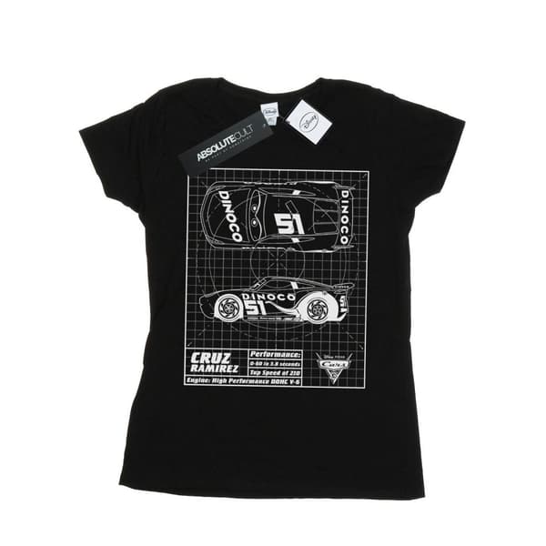Disney Womens/Ladies Cars Cruz Ramirez Blueprint Cotton T-Shirt