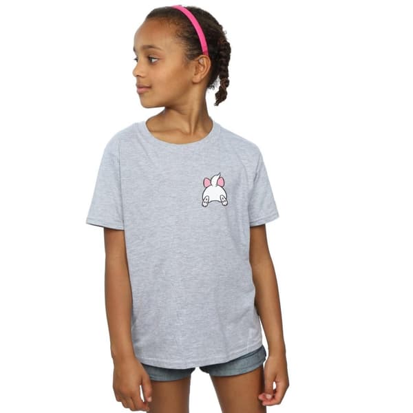 Disney T-shirt i bomull med brösttryck och Aristocats Marie Backside-tryck för flickor