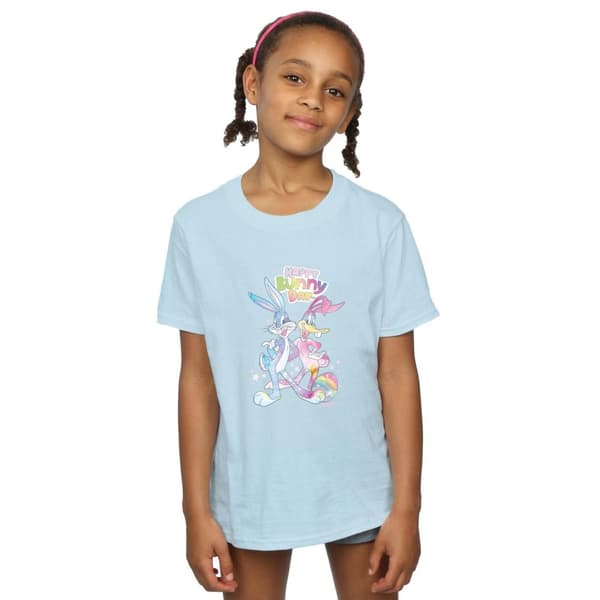 Looney Tunes T-shirt i bomull för flickor Bugs And Daffy Happy Bunny Day
