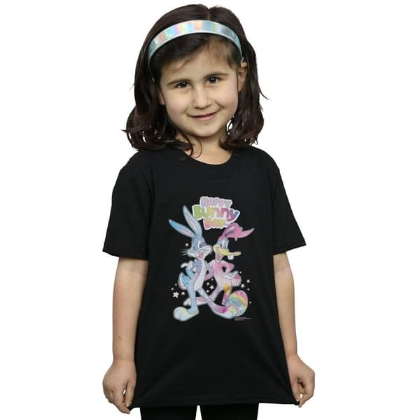 Looney Tunes T-shirt i bomull för flickor Bugs And Daffy Happy Bunny Day