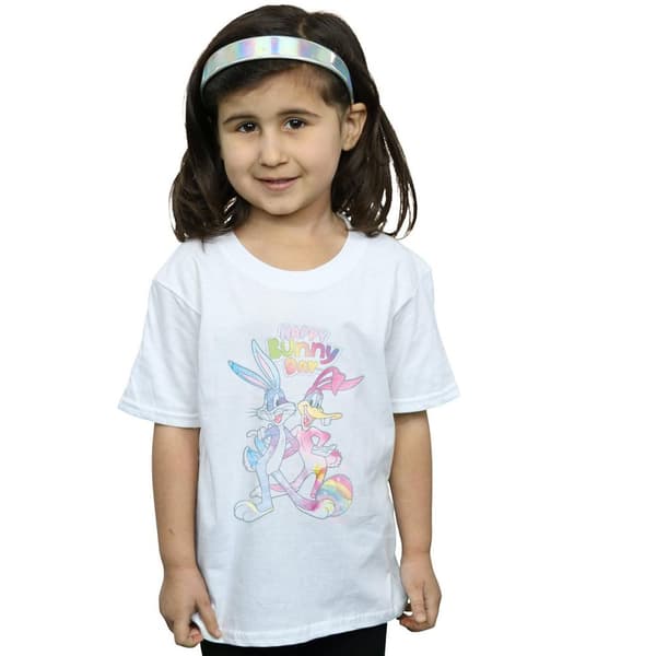 Looney Tunes T-shirt i bomull för flickor Bugs And Daffy Happy Bunny Day