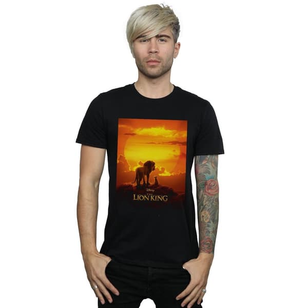 Disney Mens The Lion King Movie Sunset Poster T-Shirt