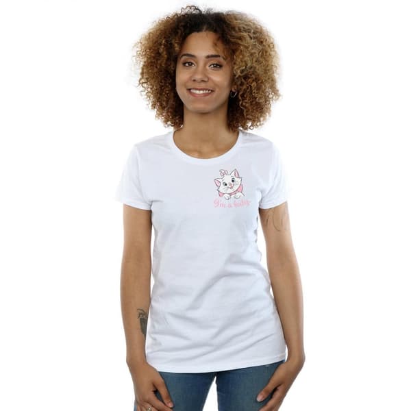 Disney Womens/Ladies Aristocats Marie I´m A Lady Breast Print Cotton T-Shirt