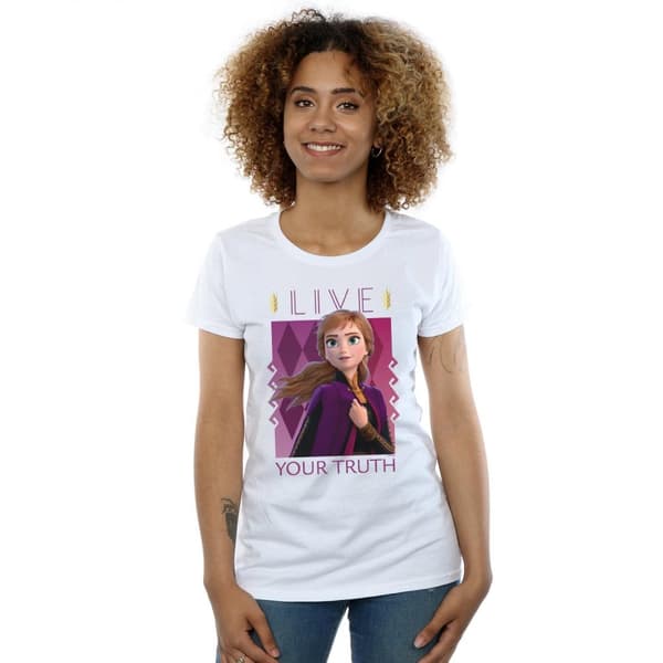 Disney Womens/Ladies Frozen 2 Anna Live Your Truth Cotton T-Shirt
