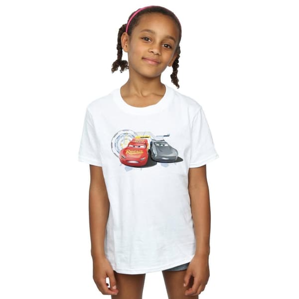 Disney Girls Cars Lightning Vs Storm Cotton T-Shirt