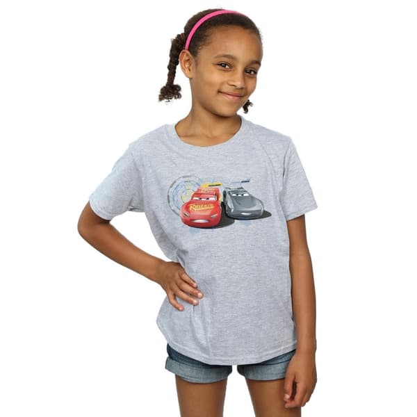 Disney Girls Cars Lightning Vs Storm Cotton T-Shirt